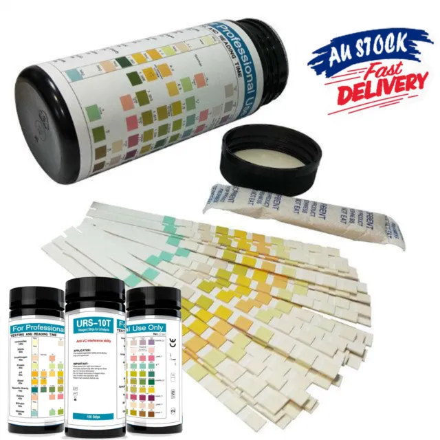 100 Strips URS-10T Reagent Urinalysis Strips 10 Parameters Urine Test Strips AU