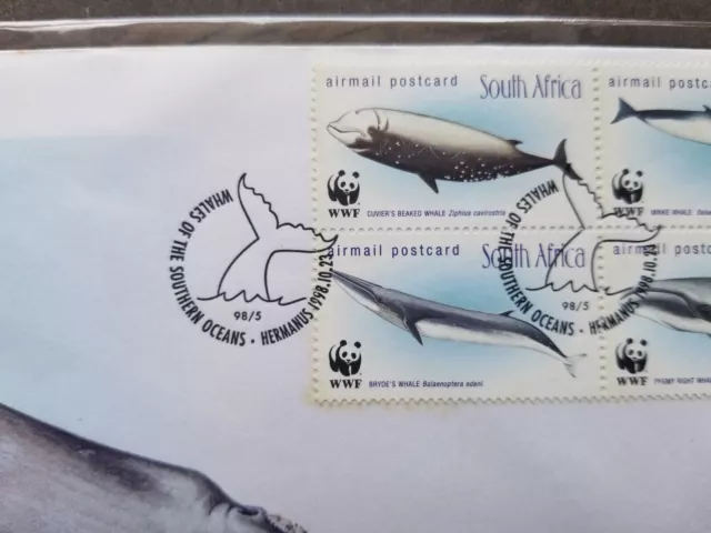 *FREE SHIP South Africa WWF Whales Southern Oceans 1998 Marine Life (FDC *c scan 2