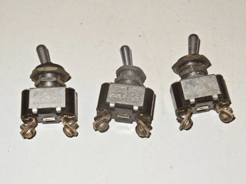 Three Spst Screw Terminal Toggle Switches