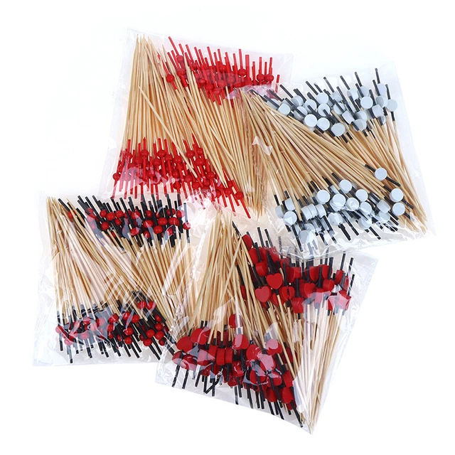 100x 12cm Heart Bamboo Pick Buffet cake Fruit Fork Party Dessert Salad Stick Wa