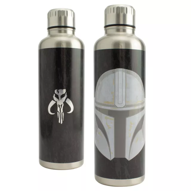 The Mandalorian Botella de Agua Grande de Metal 500ml Licencia Star Wars