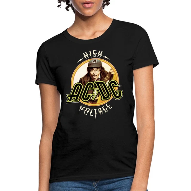 AC/DC LOGO HIGH Voltage Album Angus Young Women's T-Shirt $19.99 - PicClick