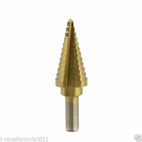 3/16" to 7/8" Titanium Step Drill Bit Unibit 3/8" Shank