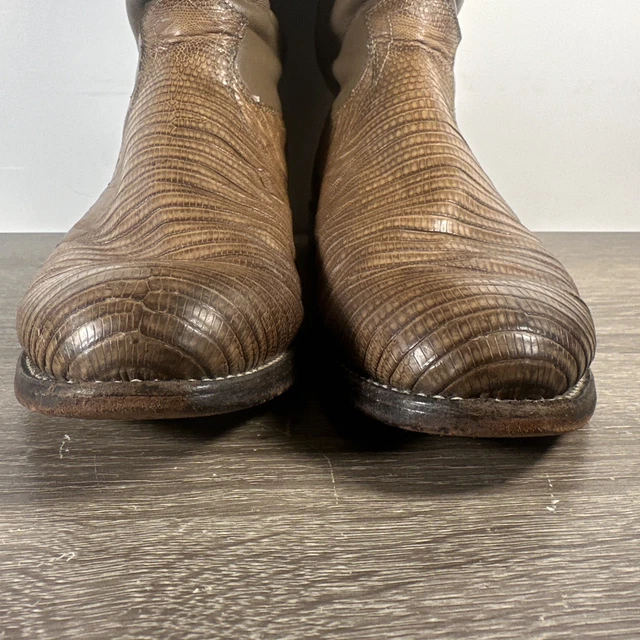 Lizard Roper JUSTIN MENS EXOTIC Lizard Tan Roper Boots #3137 Size 9.5 D £54.39 ...