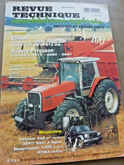 Revue Technique RTMA 74 Pour Tracteurs Massey Ferguson MF 3115-3125 – Manuel D'atelier D'occasion