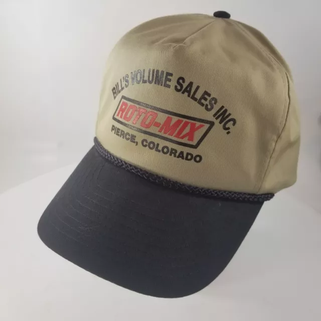 Vtg Roto-Mix Hat Snapback Cap Agriculture Feed Sales Bill's Pierce Colorado Rope