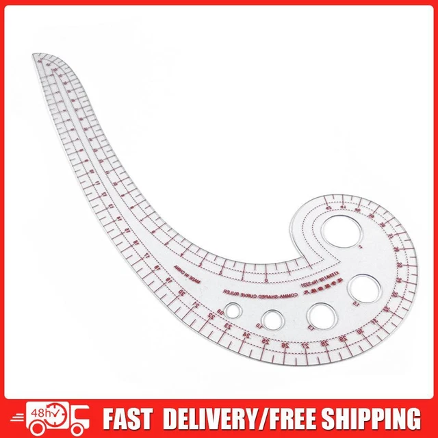 PLASTIC TRANSPARENT TAILOR French Curve Sewing Ruler Comma Shaped ...