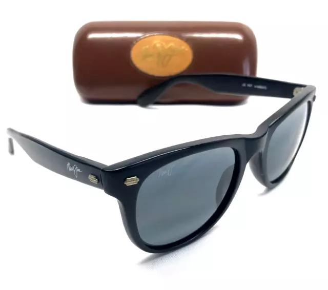 ULTRA RARE MAUI JIM MAUI CAT II SUNGLASSES Black w/ Grey Polarized Lenses MJ 196
