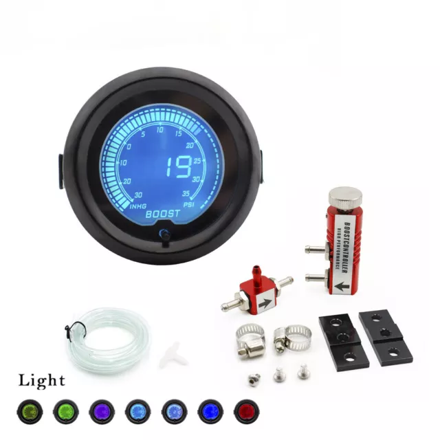 2inch 52mm 7 Color EVO PSI Turbo Boost Gauge Pressure Meter w/Boost Controller