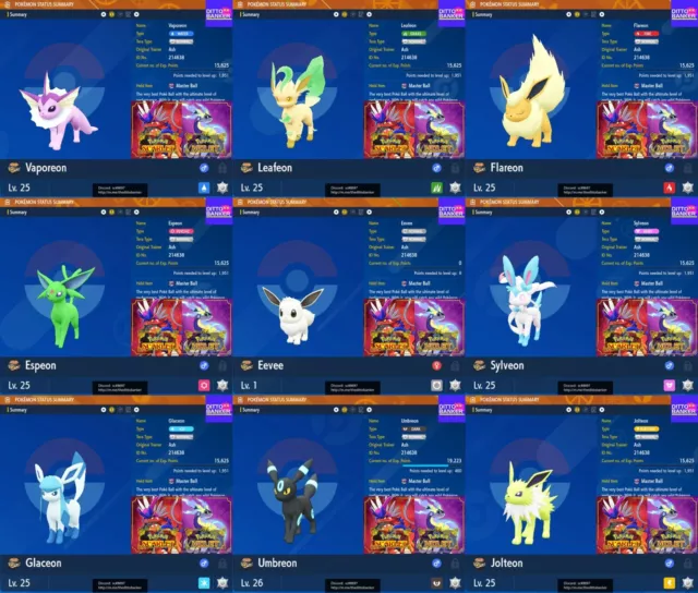 ALL 8 Eevee Evolutions 6IV 💥 Spotlight Raid Event💥Shiny Pokemon Scarlet  Violet