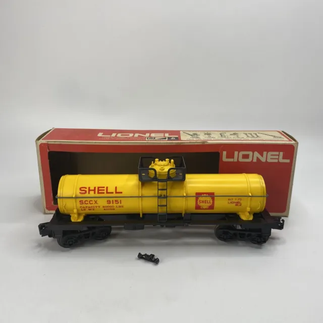 VTG Lionel Shell Tanker Yellow Train Car 9151 in Box Read! Shell Gas