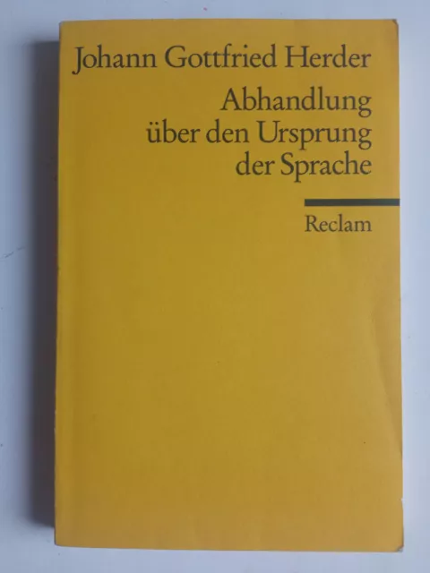 Johann Gottfried Herder - Abhandlung über den Ursprung der Sprache - Reclam