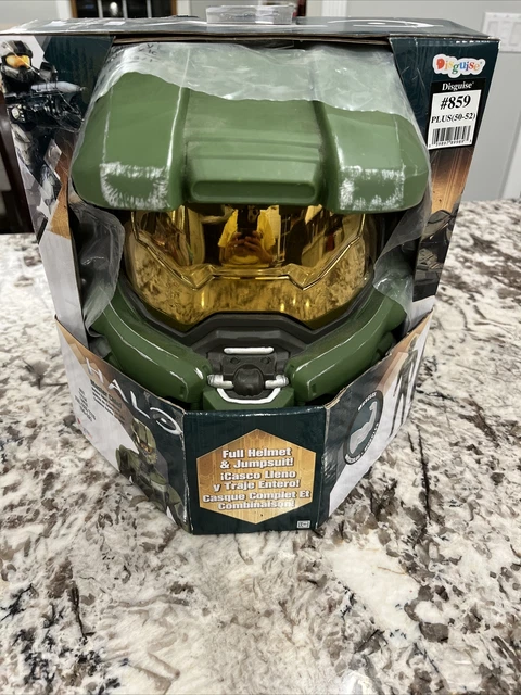 LICENSED HALO MASTER Chief Deluxe Muscle Full Helmet Adult Halloween ...