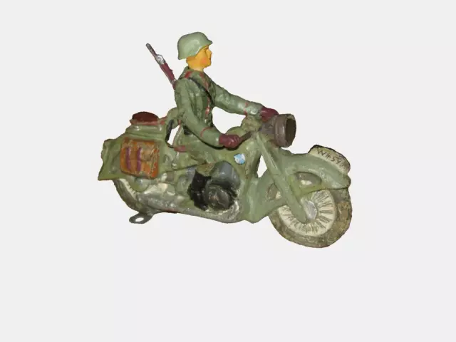 Elastolin: Wehrmacht, Soldat auf Motorrad, Kradfahrer