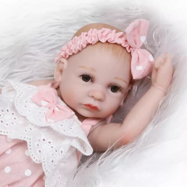 10" Mini Cute Reborn Doll Realistic Full Body Silicone Vinyl Waterproof Bath Toy 3