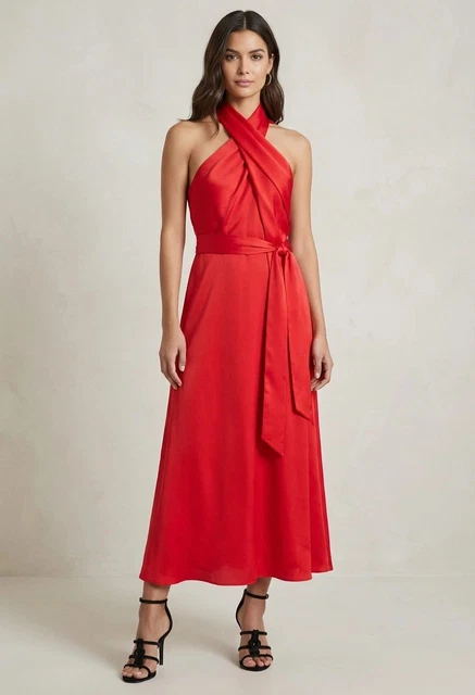 green emerald velvet dress Daniela Ruched Halter Midi Dress / White | Meshki main image 0