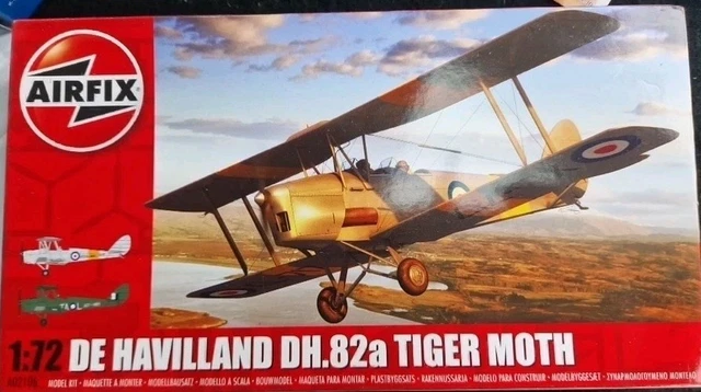AIRFIX A02106A – Kit De Havilland Tiger Moth 1/72, Maquette Avion Débutant