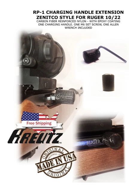 Ruger 10/22 Bolt Charging Handle Extension Zenitco RP-1 Style Carbon Fiber Nylon