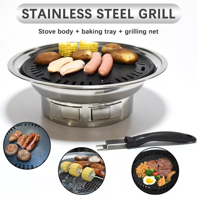 Korean Table Charcoal Portable BBQ Grill Stove + Marinade Syringe Meat Injector 2