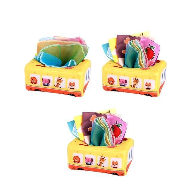 Baby Tissue Box Sensory Toy, Busy Pull Tissues, counting, motor skill Montessori