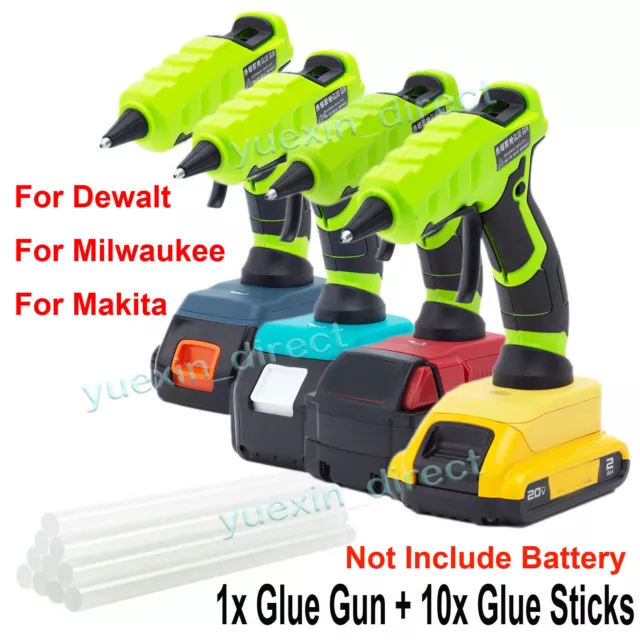 Cordless Hot Melt Glue Gun Mini Heat Gun w/10 Glue Sticks for Dewalt for Makita