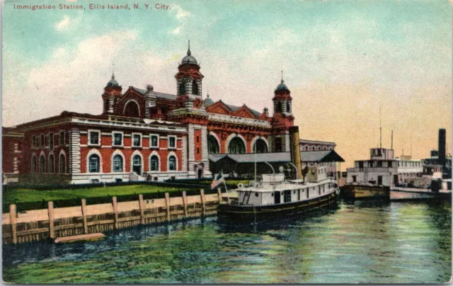 IMMIGRATION STATION, ELLIS Island, New York City- Vintage d/b Postcard ...