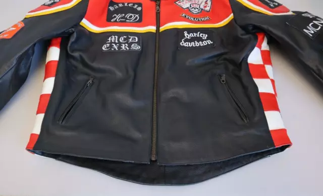 BLACK RED WHITE Yellow Leather Motorcycle Jacket with Long Sleeve Shirt ...