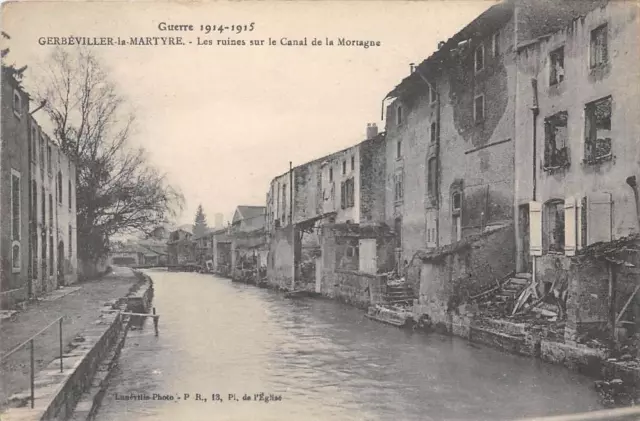 Cpa 54 Gerbeviller Les Ruines Sur Le Canal De La Mortagne