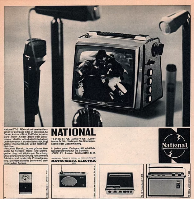 1964 Ad Swiss  National Matsushita Electric Television Radio Portable