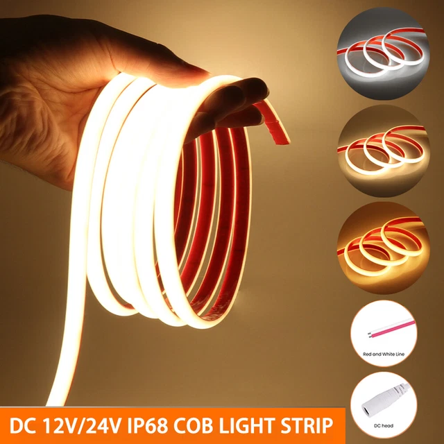 0.5-20M COB LED Strip Neon Flex Rope Light 12V 24V IP68 Waterproof Tape ...