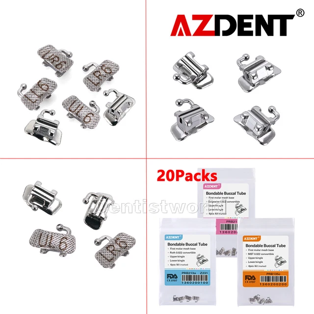 20Pack Dental Orthodontic Buccal Tubes Roth/MBT/Edgewise 022 1st Molar Bondable