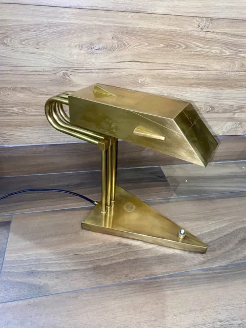 Bauhaus style table lamp, Design Attributed To Marcel Breuer, brass