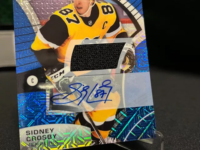 Maglia auto Sidney Crosby # Pinguini # 2021-22 ponte superiore ALLURE LINEA BLU/25 2