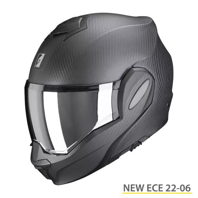 Casque Moduler Moto Scorpion EXO TECH EVO Carbone Mat Casque Helmet Carbone