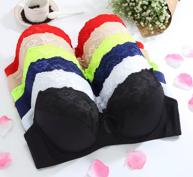 New Womens C Cup Padded Push Up Bra Panty Sets Lace Lingerie Bra