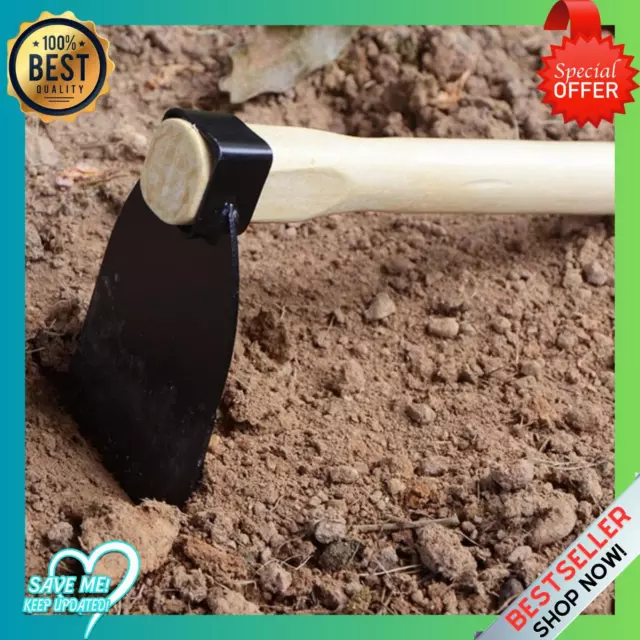 Hoe Weeding for Farm Agricultural Garden Hand Tool Portable with Wooden Handle