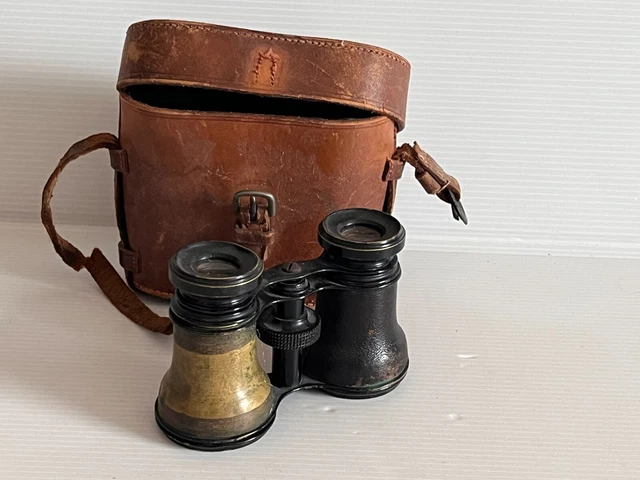 Jumelles de théâtre anciennes début XXe avec étui cuir - Vintage Early