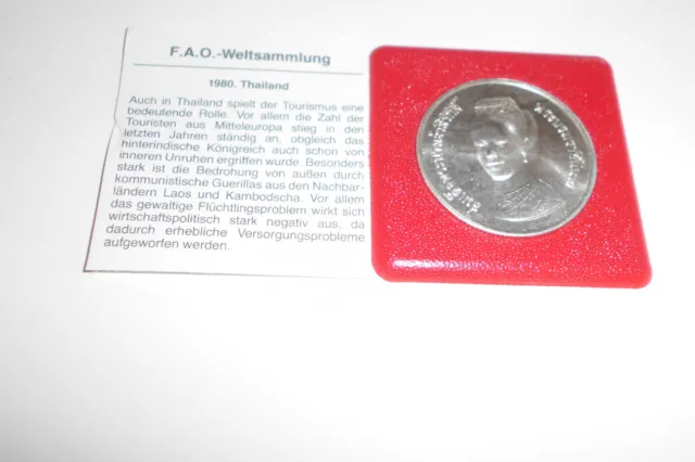 RRR 600 Baht Silbermünze Thailand  1980 Königin Sirikit  FAO St  (Rei)  RRR