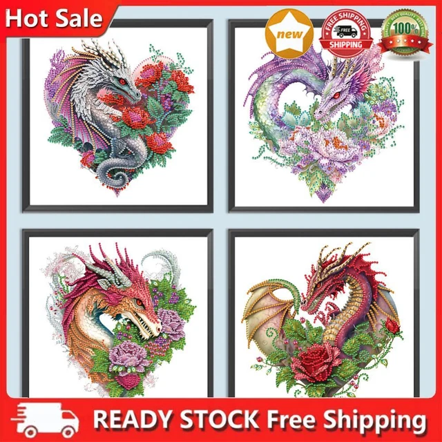 5D DIY Partial Special Shaped Drill Diamond Painting Kit Dragon Home Decoration