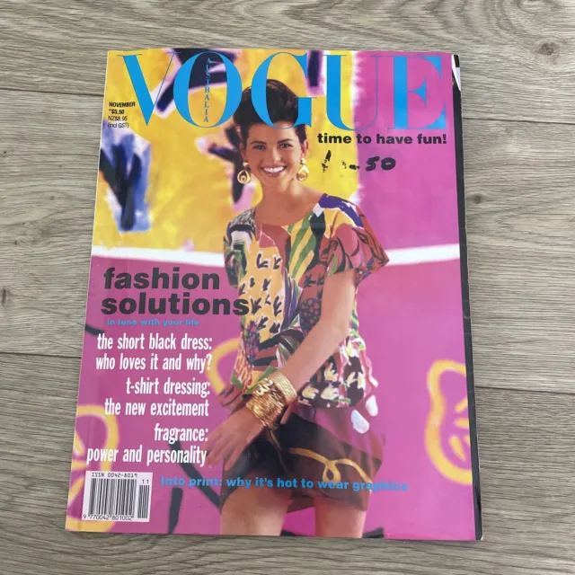 Vogue Magazine Australia November 1990 Fashion Retro Advertising 90's Vintage