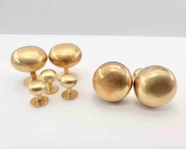 Rare WILLIAM SPRATLING Modernist 18k Gold Ball Cufflinks Set & Signed Photograph 3