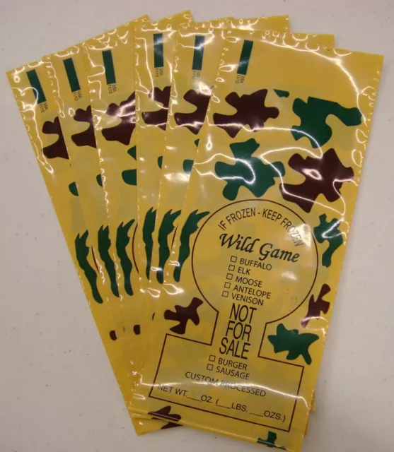 Camo Print Wild Game Ground Meat Freezer Chub Bags 1Lb 1000 Count