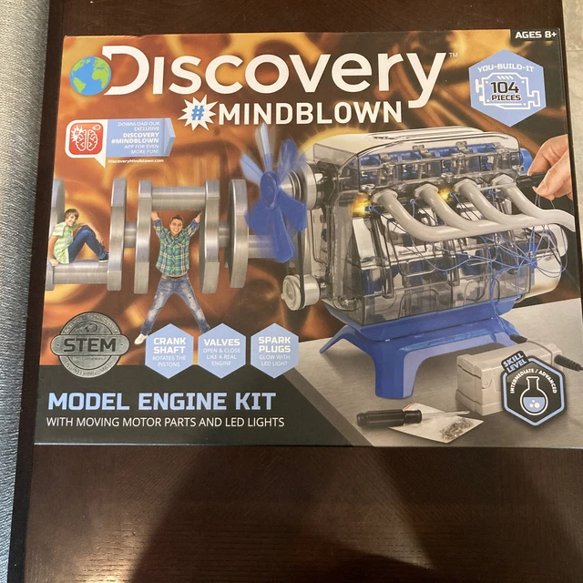 DISCOVERY MINDBLOWN MODEL Engine Kit w/Moving Parts & Lights 104 Pieces