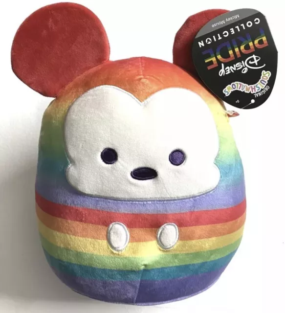 SQUISHMALLOWS DISNEY PRIDE Collection 8” Mickey Mouse Rare Rainbow BNWT ...