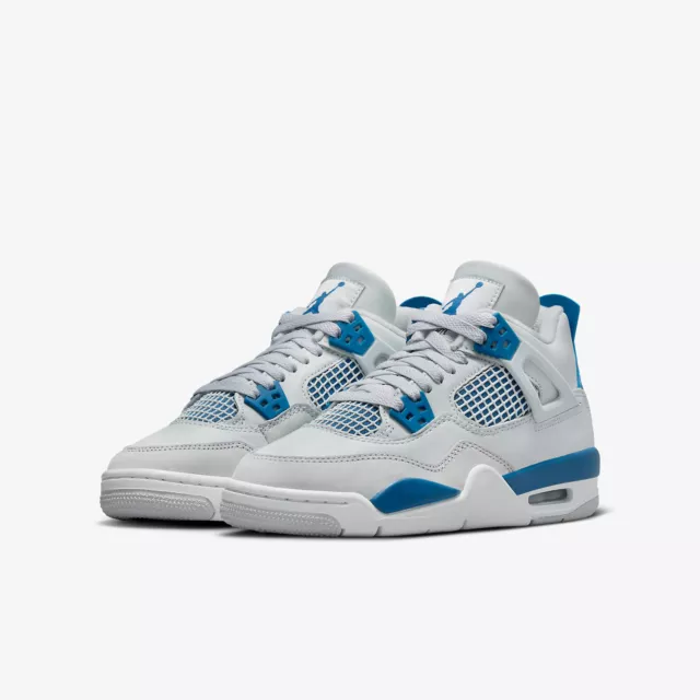 Nike Air Jordan 4 Retro GS Military Blue White Kid Women Classic Shoe HF4281-141