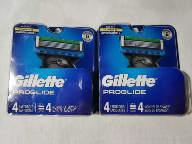 LOTE DE 2 recarga de hoja de afeitar Gillette Proglide - 4 + 2 = (8 cartuchos en total)