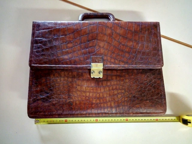 CARTELLA BORSA VALIGETTA Portadocumenti Vera Pelle Di Coccodrillo Vintage EUR 199 00 PicClick IT