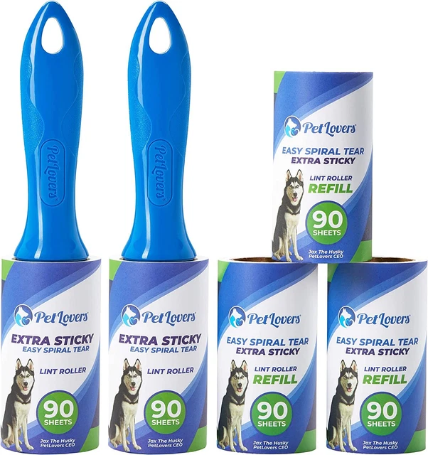 PetLovers Extra Sticky Lint Roller Mega Value Set 450 Sheets for Pet Hair...