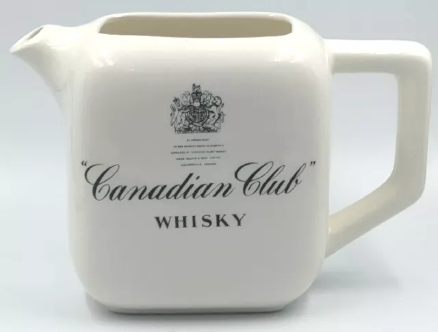 Canadian Club Whisky Pub Jug Water Pitcher - Queen Elizabeth II Royal Seal