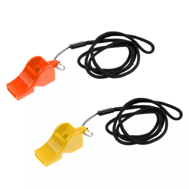 2pcs Yellow + Orange Loud Emergency Survival Whistle Safety Kayaking Camping